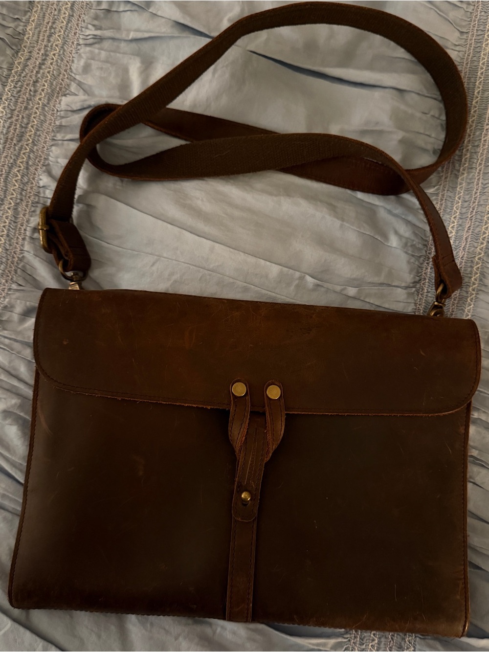 Classic Brown Leather Crossbody Bag for Women